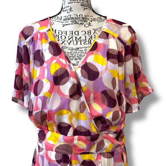 NWT Boden Size 16 Pink Multi Faux-Wrap Dress Polka Dot - Picture 3 of 7